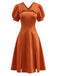 Orange 1950s Blood Splatter Halloween Vintage Dress