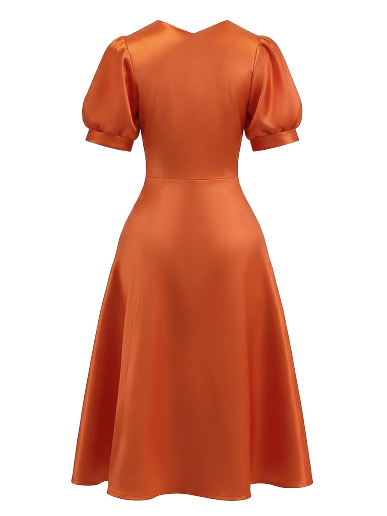 Orange 1950s Blood Splatter Halloween Vintage Dress