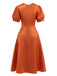 Orange 1950s Blood Splatter Halloween Vintage Dress