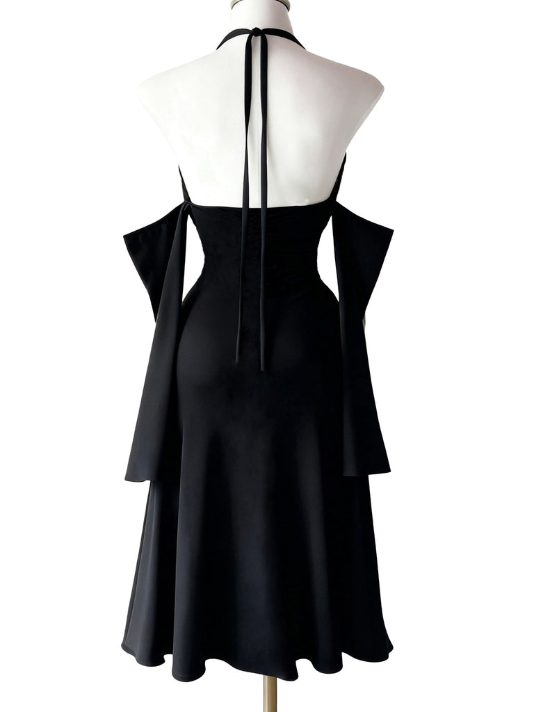 Black 1960s Halter Dress 3