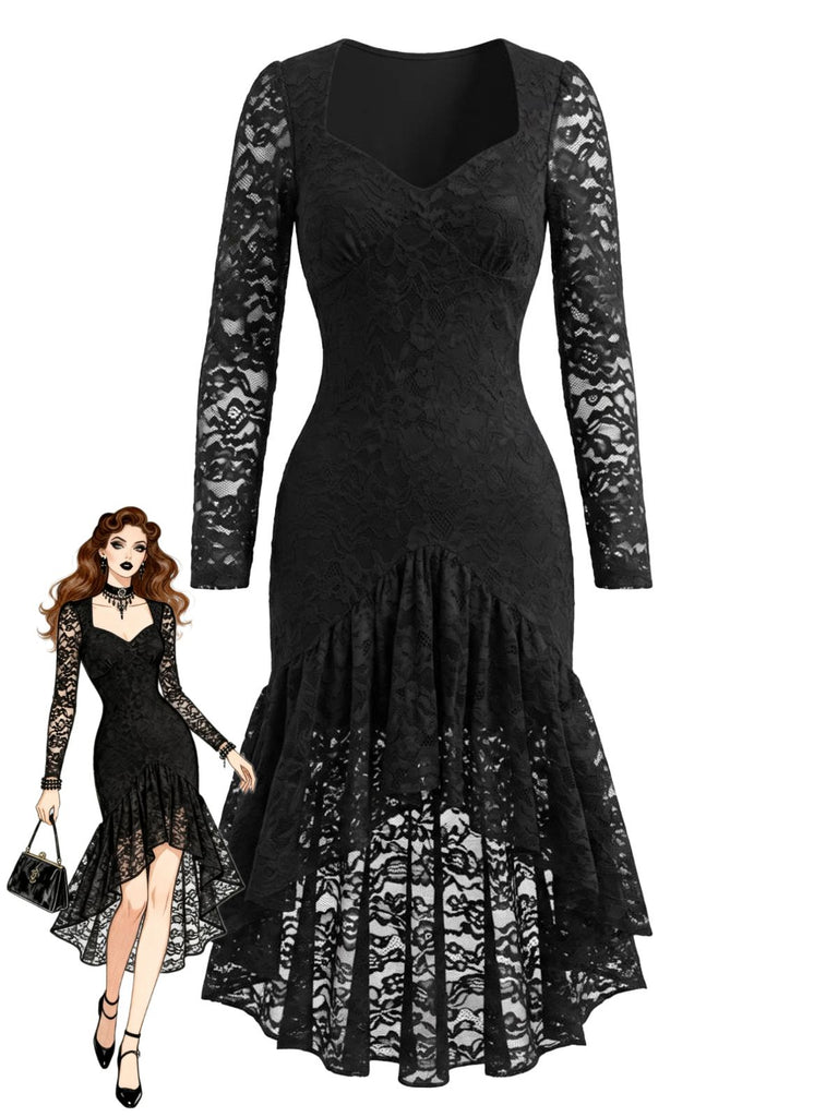 Black 1960s Lace Dress