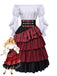 Wine Red 1950s Vintage Two Piece Set 2