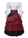 Wine Red 1950s Vintage Two Piece Set 3