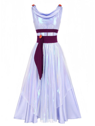 Lavender 1950s Princess Draped Halloween Costume Dress