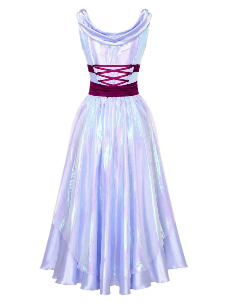 Lavender 1950s Princess Draped Halloween Costume Dress