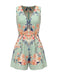 [Pre-Sale] Ice Green 1950s Floral V Neck Jumpsuit 2
