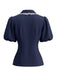 Navy Blue 1950s Lace Blouse 3