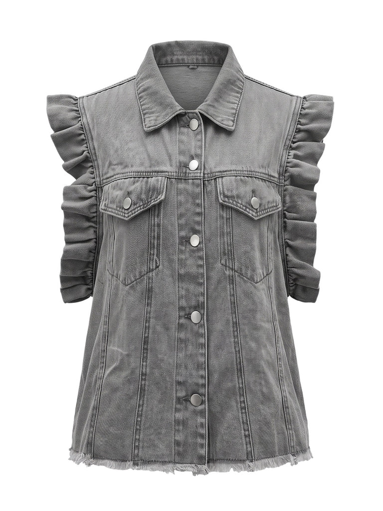 Light Grey 1950s Denim Jacket 2