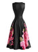 Black 1950s Floral Dress 3