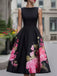 Black 1950s Floral Dress 4