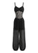 1980s Lace Sheer Mesh Cami Jumpsuit