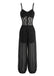 1980s Lace Sheer Mesh Cami Jumpsuit