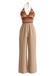 Khaki 1970s Halter Jumpsuit 2