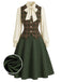 [Pre-Sale] 3PCS 1940s Bow Tie Blouse & Plaid Vest & A Line Skirt