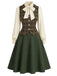 [Pre-Sale] 3PCS 1940s Bow Tie Blouse & Plaid Vest & A Line Skirt