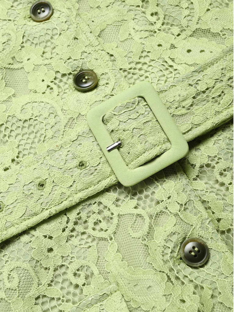 [Pre-Sale] Chartreuse 1960s Lace Dress 6