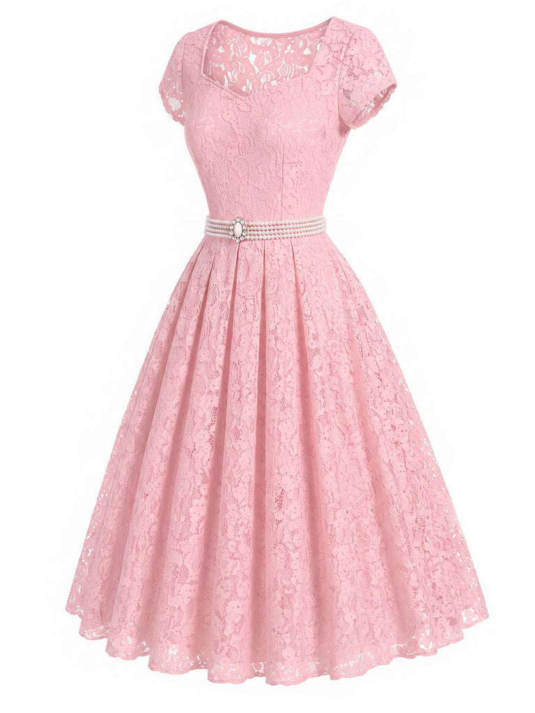 [Pre-Sale] Pink 1950s Lace Dress 3
