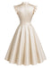 Beige 1950s V Neck Dress 3
