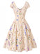 [Pre-Sale] Cream Color 1950s Floral Bow Dress 2