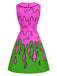 [Pre-Sale] 1960s Tie Neck Spooky Slime Drip Sleeveless Dress