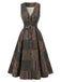 [Pre-Sale] Brown Floral V Neck Dress 2