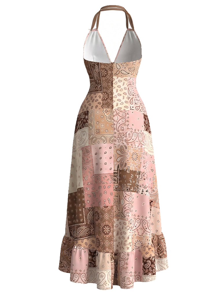 [Pre-Sale] 1950s Floral V Neck Patchwork Dress 2