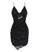 Black 1960s Halloween Distressed Hollow Out Cami Dress