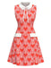 [Pre-Sale] Orange Red 1960s Heart Peter Pan Collar Dress