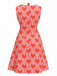 [Pre-Sale] Orange Red 1960s Heart Peter Pan Collar Dress