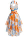 [Pre-Sale] Orange 1950s Floral Vintage Classic Dress 3