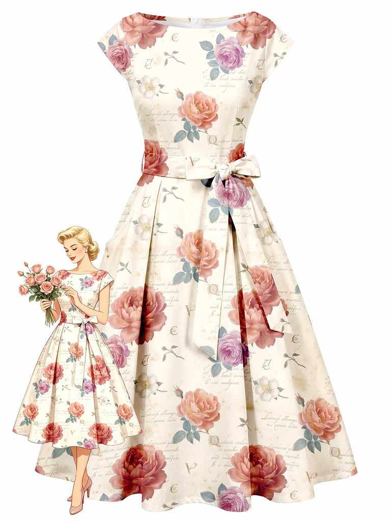 [Pre-Sale] 1950s Floral Vintage Classic Dress 3
