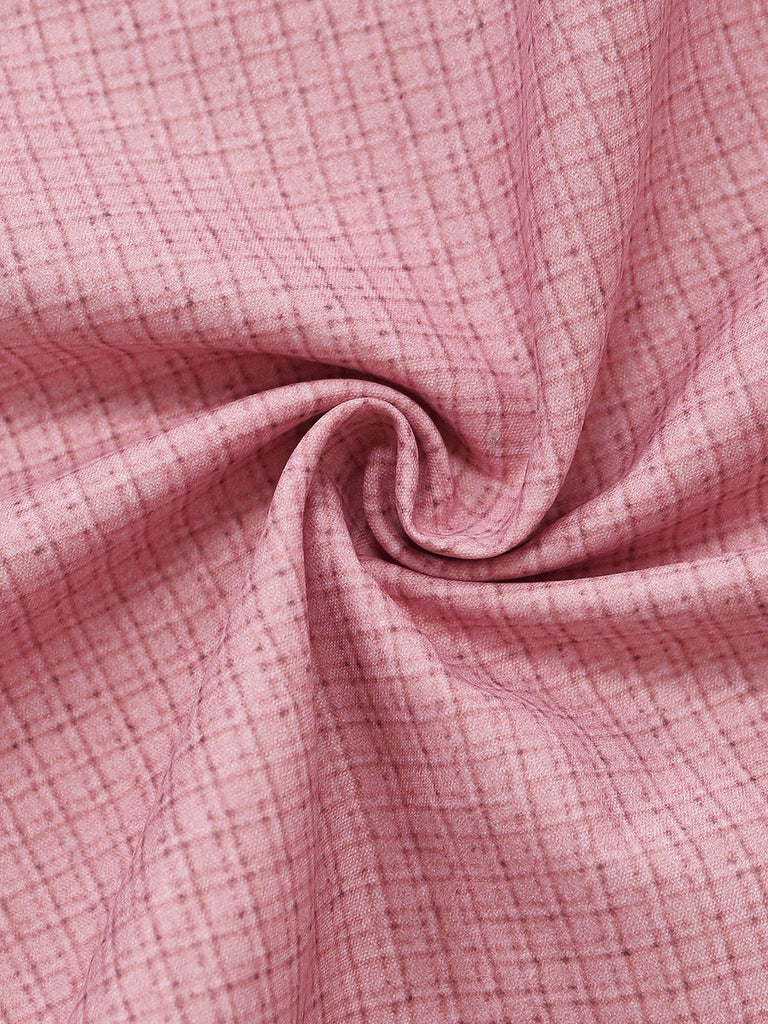 Pink 1950s Velvet Sweetheart Neck Button Front Dress & Apron
