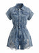 Black 1950s Denim Jumpsuit 5