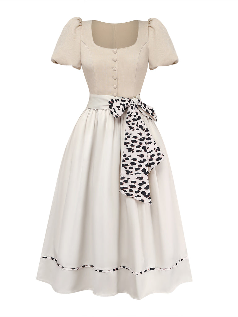 Beige 1950s Vintage Dress