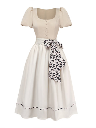 Beige 1950s Vintage Dress