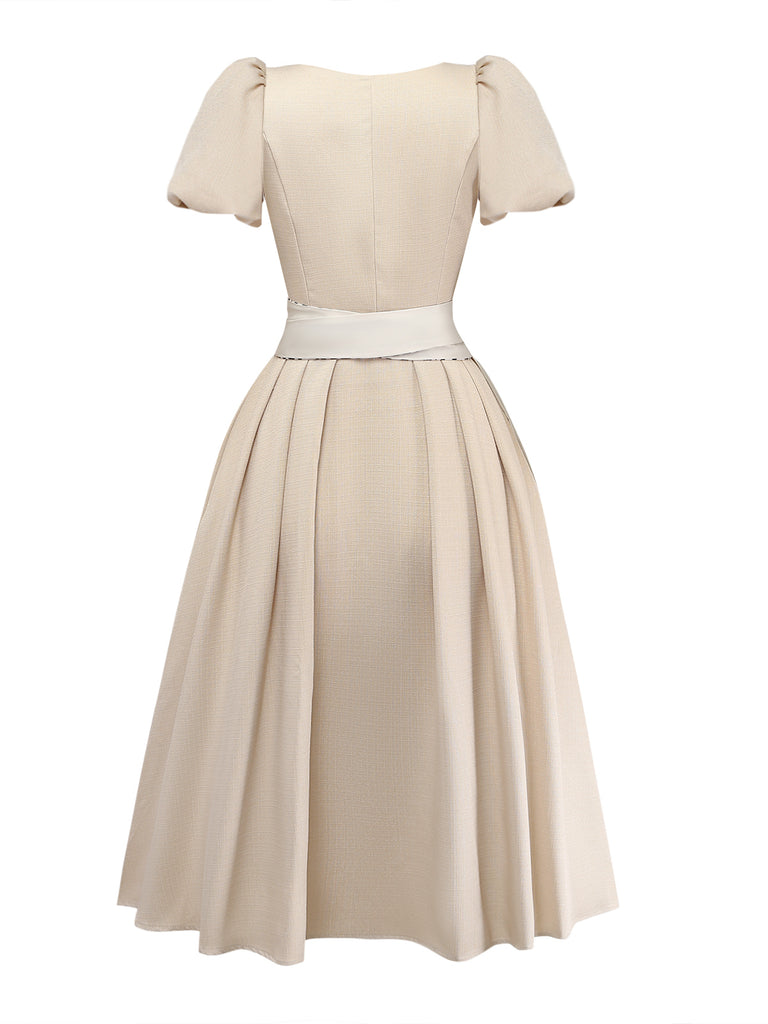Beige 1950s Vintage Dress 2