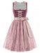Dark Pink 1950s Floral Square Neck Dress