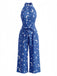 Blue 1930s Floral Jumpsuit 3