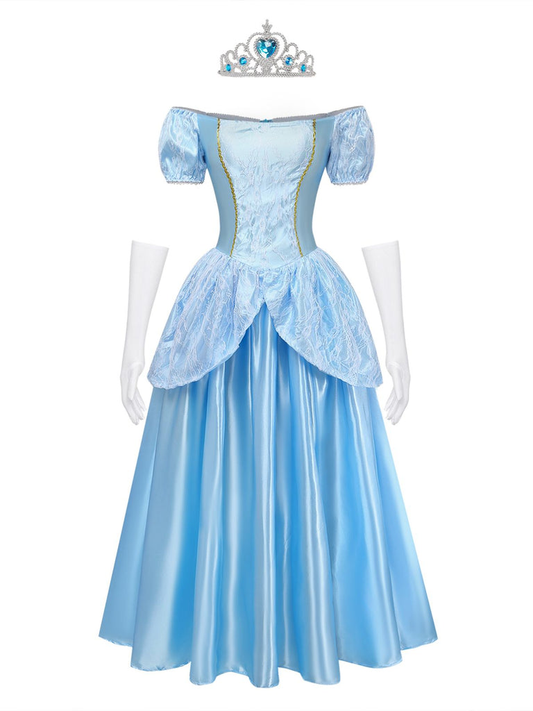 Light Blue 1970s Lace Dress