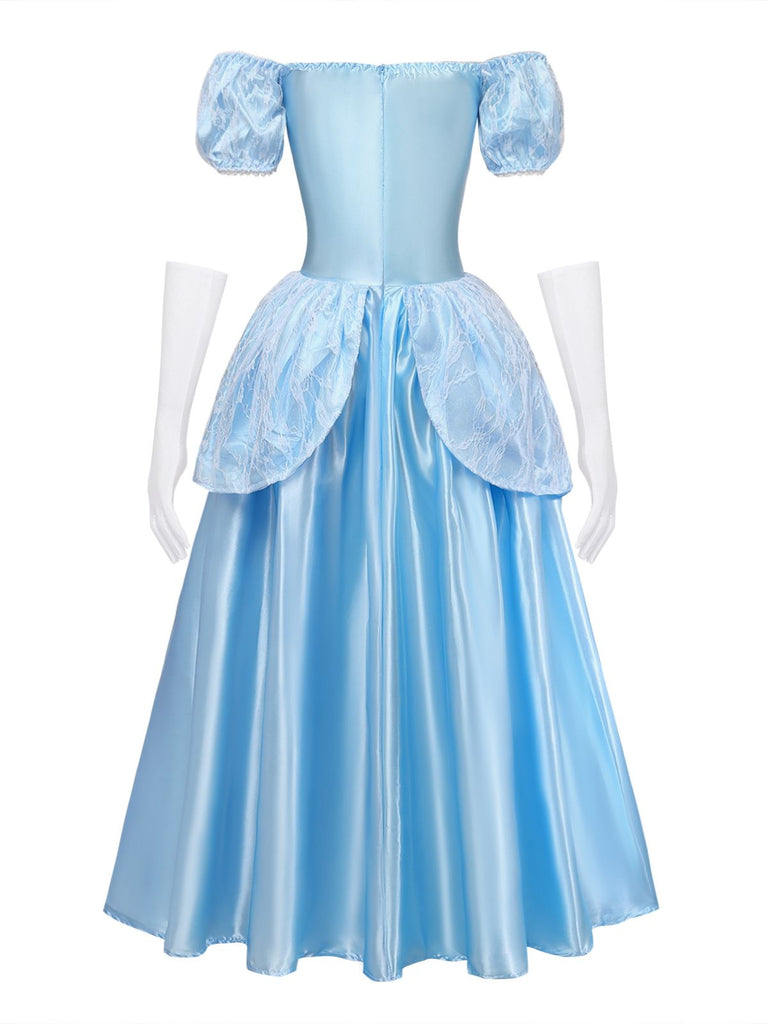 Light Blue 1970s Lace Dress 3