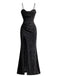 1930s Sparkle Cowl Neck Corset High Slit Mermaid Dress