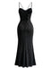 1930s Sparkle Cowl Neck Corset High Slit Mermaid Dress