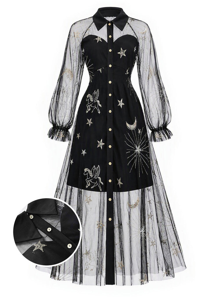 [Pre-Sale] Black Gold 1980s Floral Dress