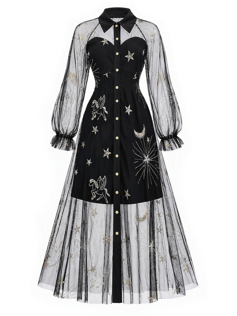 [Pre-Sale] Black Gold 1980s Floral Dress 2