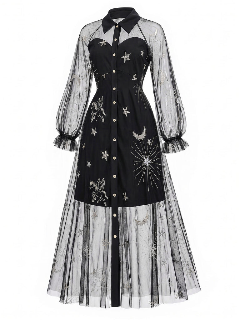 [Pre-Sale] Black Gold 1980s Floral Dress 3