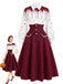 [Pre-Sale] 2PCS 1940s Bloodstain Print Shirt & Houndstooth High Waist Skirt