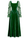 Lake Green 1970s Velvet Bow Dress 2