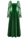 Lake Green 1970s Velvet Bow Dress 3