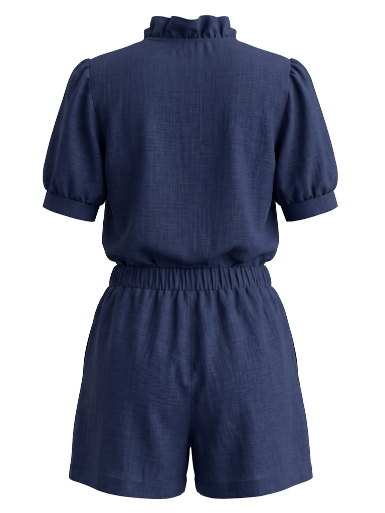 Button Front Shirt and Shorts Set 2