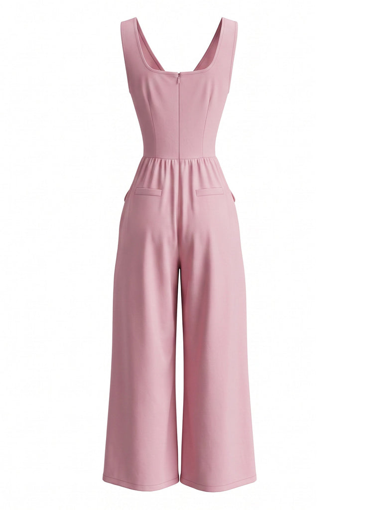 Black 1980s V Neck Jumpsuit 9
